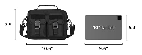 HUNTVP Tactical Messenger Bag Multifunction Nylon Shoulder Briefcase Handbags with USB Port - color: Black