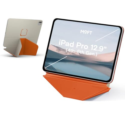 MOFT Dynamic Folio Tablet Stand for Desk Compatible with iPad Pro 12.9" (6th 2022 | 5th 2021 | 4th 2020), Slim Magnetic Tablet Holder Case with 20+ Viewing Angles, Beach White x Terracotta - color: Beach White x Terracotta, size: iPad Pro 12.9"(6th 2022/5