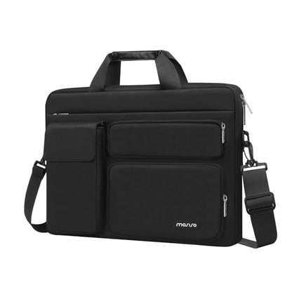 MOSISO Laptop Shoulder Bag 14 inch, 14 inch Computer Bag | Compatible with HP Lenovo Dell ASUS Acer, Dell Latitude with 2 Raised&1 Flapover&1 Horizontal Pocket&Handle&Belt, Black - color: Black, size: 14 inch
