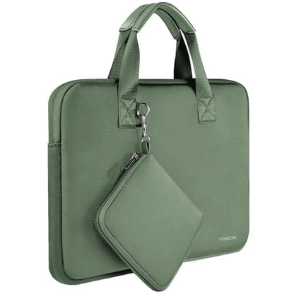 Hseok Laptop Sleeve 13.3-14 inch Case with Small Pouch, Neoprene Computer Bag Compatible with MacBook Neo/Pro 14 M5/M4/M3/M2/M1, Mac Air/Pro 13.3, XPS 14 and Most 13-14 inch Notebooks,Matcha Green - color: Matcha green, size: 13"-14"