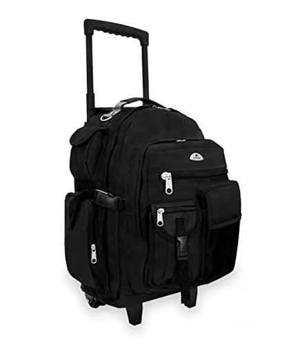 Everest Deluxe Wheeled Backpack, Black, One Size - color: Black