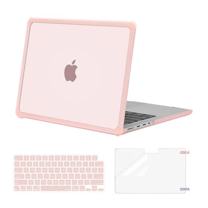 MOSISO Compatible with MacBook Pro 14 inch Case M5 M4 M3 M2 M1 2026-2021 | 3 in 1 Kit Anti-Crack Hard Shell with TPU Bumper, A3427 A3426 A3434 A3112 A3185 A3401 A2918 A2992 A2779 A2442, Pink - color: Pink