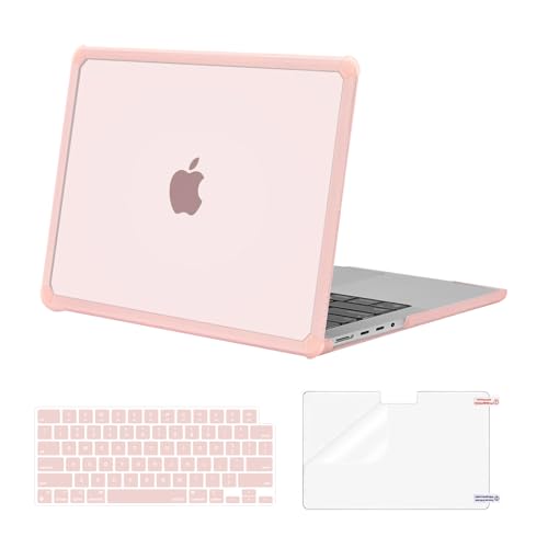 MOSISO Compatible with MacBook Pro 14 inch Case M5 M4 M3 M2 M1 2026-2021 | 3 in 1 Kit Anti-Crack Hard Shell with TPU Bumper, A3427 A3426 A3434 A3112 A3185 A3401 A2918 A2992 A2779 A2442, Pink - color: Pink
