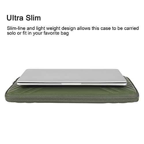 DOMISO 15.6 Inch Laptop Sleeve Case, Shockproof Waterproof Soft EVA Protective Bag with Handle, Lightweight Carrying Case for MacBook, Dell, HP, Lenovo, ASUS, Olive - color: Olive, size: 15 - 15.6 Inch