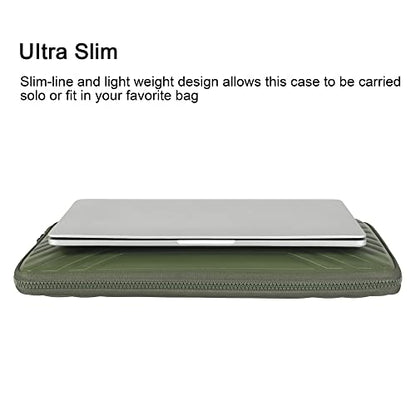 DOMISO 15.6 Inch Laptop Sleeve Case, Shockproof Waterproof Soft EVA Protective Bag with Handle, Lightweight Carrying Case for MacBook, Dell, HP, Lenovo, ASUS, Olive - color: Olive, size: 15 - 15.6 Inch