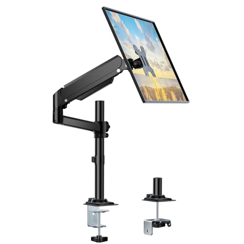 WALI Single Monitor Arm 13-32 Inch+WALI Laptop Tray Desk Mount(GSDM001+GSDM00LP)