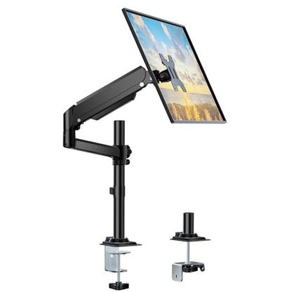 WALI Single Monitor Arm 13-32 Inch+WALI Laptop Tray Desk Mount(GSDM001+GSDM00LP)