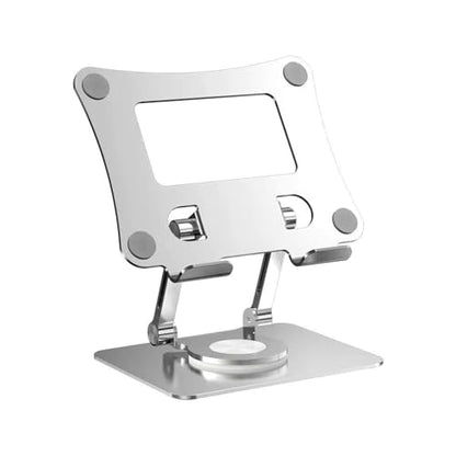 Adjustable Laptop Stand with 360 Degree Rotatable Base Foldable Laptop Holder for Desk Ergonomic Computer Notebook - color: Silver