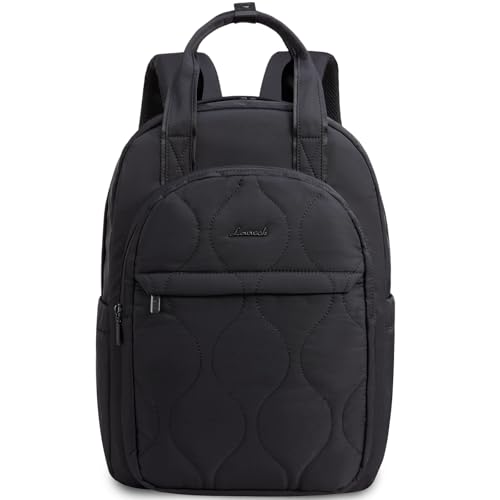 LOVEVOOK Laptop Backpack for Women, College Travel Backpack Puffer Womens Backpack for 15.6 Inch Laptop, Computer Water-Resistant Quilted Casual Daypack, Black - color: Black(puffer), size: 15.6 Inch