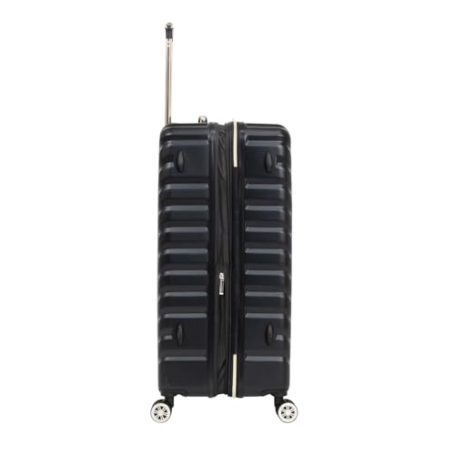 Kenneth Cole REACTION Madison Square Lightweight Hardside Chevron Expandable Spinner Luggage, Black, 24-Inch Checked - color: Black, size: 24-Inch Checked