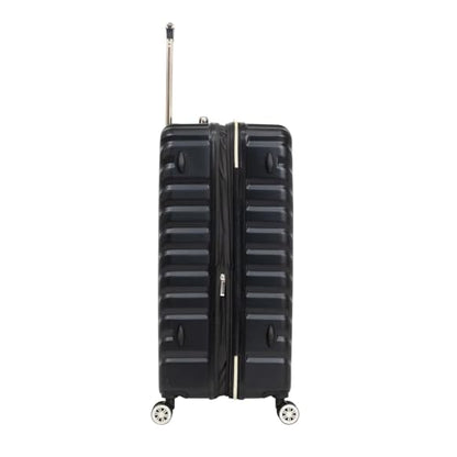 Kenneth Cole REACTION Madison Square Lightweight Hardside Chevron Expandable Spinner Luggage, Black, 24-Inch Checked - color: Black, size: 24-Inch Checked