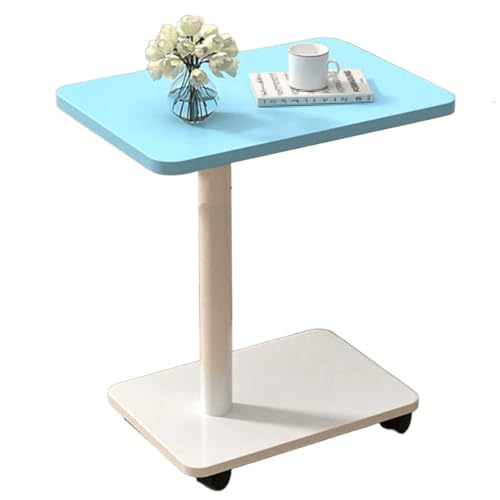 Over The Bed Table with Wheels Multifunctional Living Room Sofa Side Table | Space-Saving Bedroom Bedside Tables Hospital Bedd Tables For Sofa, Bed(Blue) - color: Blue