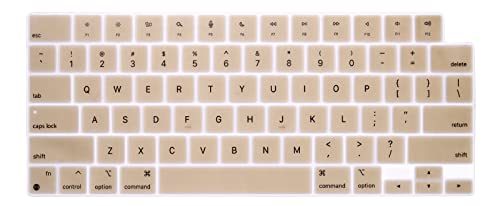 Se7enline Compatible with MacBook Keyboard Cover Skin for Mac Neo & Air 13/15 & Pro 14/16 inch (M5 M4 M3 M2 M1 A18 Pro) 2026/2025/2024/2023/2022/2021 Silicone Waterproof Dustproof Durable,Gold - color: Gold