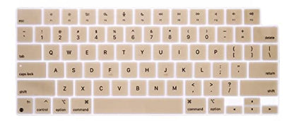 Se7enline Compatible with MacBook Keyboard Cover Skin for Mac Neo & Air 13/15 & Pro 14/16 inch (M5 M4 M3 M2 M1 A18 Pro) 2026/2025/2024/2023/2022/2021 Silicone Waterproof Dustproof Durable,Gold - color: Gold