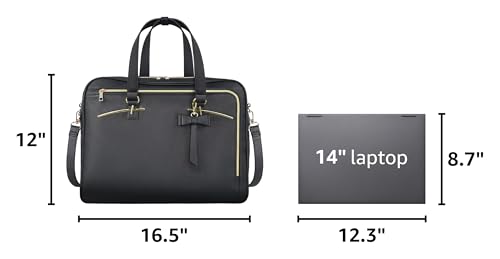 MATEIN 17.3 Inch Laptop Briefcase, Extra Large Convertible Briefcase Backpack for Women, Waterproof Laptop Bag for Work, 3 in 1 Shoulder Bag Computer Messenger Bag Gift for Business Office Lady, Black