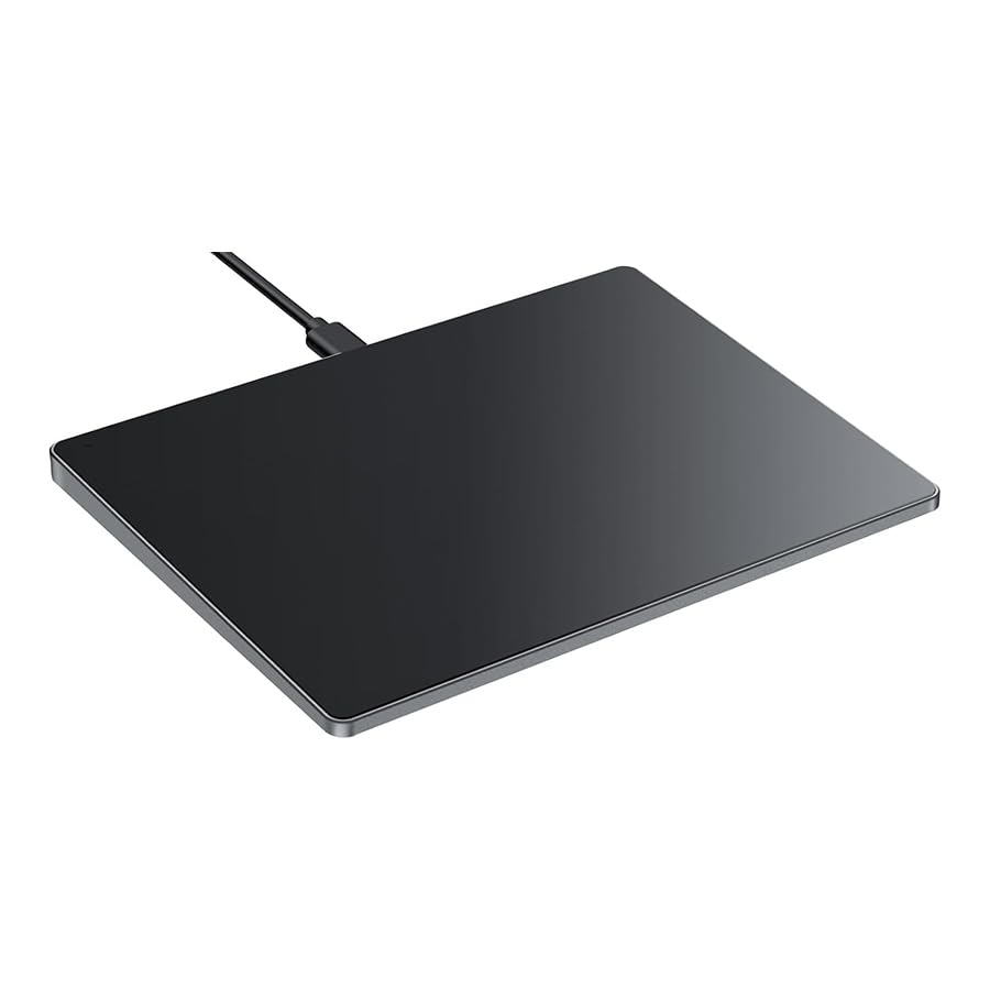 Wired touchpad supports multi gesture control, Aluminum alloy casing and glass panel Trackpad Mouse with Multi-Touch Navigation for Windows 10/11/Linux/fedora 43 Laptop PC Notebook Computer (black) - color: black