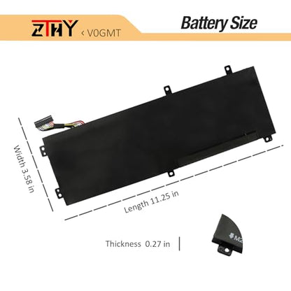 V0GMT 56Wh Laptop Battery Replacement for Dell G7 17 7700 Gaming Vostro 15 | 7500 7590 XPS 7590 9560 9570 Ins 7501 7590 7591 Precision 5520 5530 5540 Mobile Workstation TJDRR 0NYD3W 0NCC3D 0V0GMT 11.4V - size: 9.06*3.43*0.28 inch V0GMT
