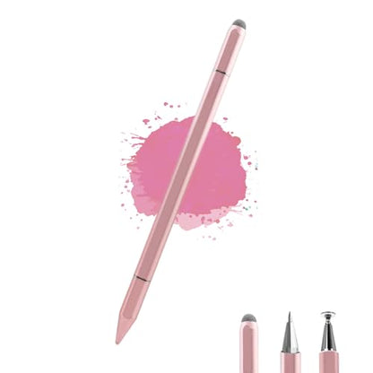3 in 1 Universal Stylus Pen for Touchscreen,High Sensitivity&Precision | Metal Barrel, No Bluetooth,No Charging Capacitive Stylus Pen for iPad/Nintendo Switch/iPhone/Android/Samsung/Tablets-Pink - color: Pink