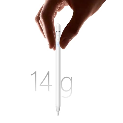 Stylus Pen for Apple iPad 2018–2026, Wireless Charging iPad Pencil 2nd Generation &1st Generation with Tilt Sensitivity& Palm Rejection, 2X Fast Charge Pencil for iPad A16 Pro 11/12.9/13, Air, Mini - color: White