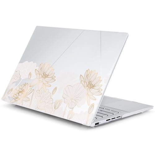 Batianda for ASUS Zenbook 14 OLED Case (UX3405 / UM3406) 2024 2025 Release, Slim Plastic Hard Shell Protective Cover with Artistic Designs, Ultra-Thin Lightweight Laptop Case, Golden Lotus - color: Golden Lotus