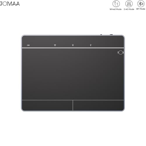 JOMAA Wired&2.4GWireless&Bluetooth Trackpad for Windows 10/11,Rechargeable Touchpad Mouse with Multi-Gesture Support for PC Laptop Computer (Black) - color: Black