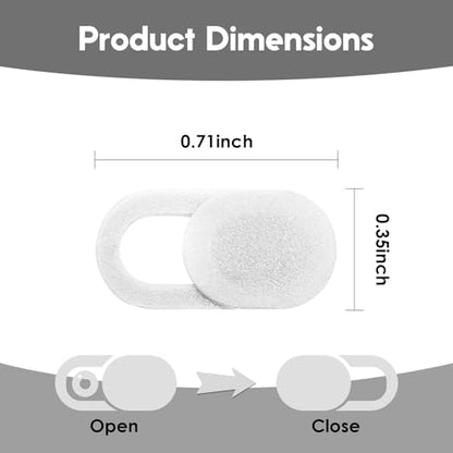 5-Pack Webcam Cover Slide, Ultra-Thin Privacy Shield for Laptop, Tablet, Phone, Desktop, Sliding Lens Cover for Personal and Office Use - color: 5 White