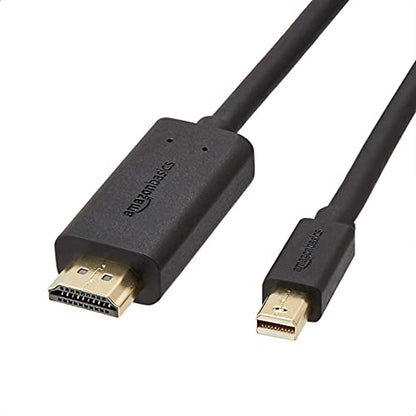 Amazon Basics Mini DisplayPort to HDMI Cable for MacBook Air/Pro, 1080p, Gold-Plated Plugs, 6 Foot, Black - size: 6-Feet