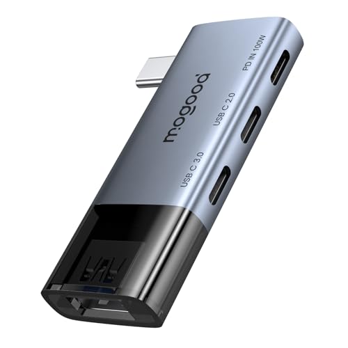 MOGOOD USB C Hub Type C Splitter 3 USB C Ultra-Slim Data Ports 100W Power Delivery Multiport C Adapter for Dell XPS, Chromebook,HP Laptops MacBook Quest3,Switch 2