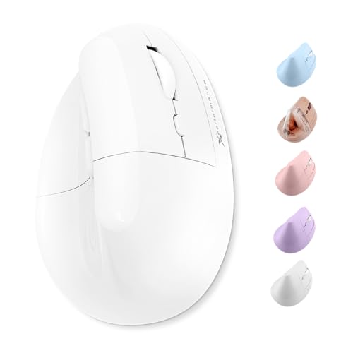 X9 Performance Wireless Vertical Ergonomic Mouse - (BT + 2.4Ghz) - Click in Comfort - Up to 4000 DPI, 6 Button, Rechargeable - Bluetooth Ergonomic Vertical Mouse Wireless - for Mac and PC - White - color: White