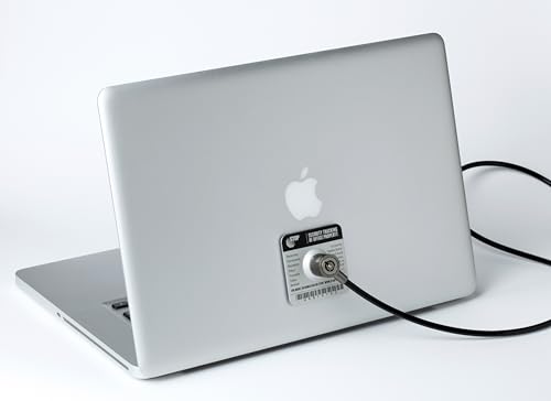 Stop Security Lock Anti-Theft Plate w/Heavy-Duty Steel Cable Lock & Lifetime 24/7 Recovery – Laptops/Tablets/Devices | USA Made