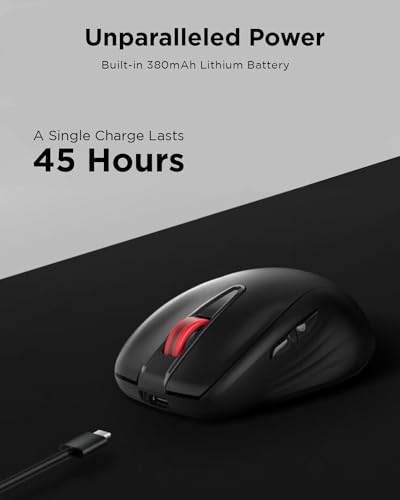 Lenovo USB-C Silent Mouse (WL500) - Silent Buttons, Ambidextrous Grip, Adjustable DPI, Plug-and-Play 2.4G Receiver Computer Mouse, Black - color: Black