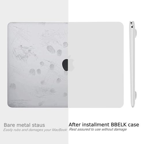 B BELK for MacBook Air 13 inch Case M1 2021 2020-2018 A2337 A2179 A1932 | Matte Plastic Laptop Hard Shell for MacBook Air 13.3 inch Case with Keyboard Cover & Screen Protector, Frost Clear - color: Frost Clear