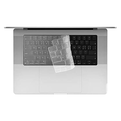 F FORITO Ultra Thin TPU Keyboard Cover Protector Compatible with 2021-2023 M1/M2/M3 Pro/Max MacBook Pro 14/16 A2442 A2485 A2779 A2780, MacBook Air 13/15 A2681 A2941, Clear | Ultra Thin, TPU ,Clear