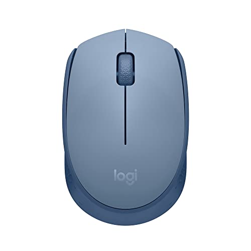 Logitech M170 Compact Ambidextrous 2.4 GHz Wireless Mouse - Blue Grey | Ambidextrous mouse with 2.4 GHz USB-A Nano Receiver, Optical Tracking, 12-Months Battery Life, PC, Mac, Laptop compatible - color: Blue Grey