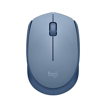 Logitech M170 Compact Ambidextrous 2.4 GHz Wireless Mouse - Blue Grey | Ambidextrous mouse with 2.4 GHz USB-A Nano Receiver, Optical Tracking, 12-Months Battery Life, PC, Mac, Laptop compatible - color: Blue Grey