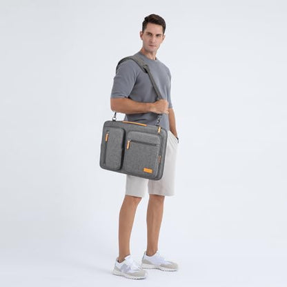 DOMISO 15.6 inch Laptop Case Sleeve Protective Cover Compatible with MacBook Pro 16 M4 M3 M2/Pro Max,15.6-16 inch HP Dell ASUS Lenovo Chromebook,Waterproof Computer Bag with Shoulder Strap,Grey - color: Grey, size: 15.6 inch