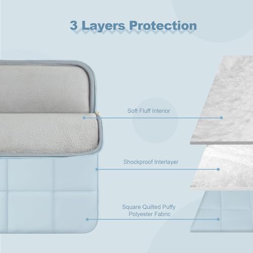 Laptop Case 13.3 inch,13-13.3 inch Puffy Laptop Sleeve Compatible with MacBook Neo/Air 13 13.6/Pro 13/Pro 14,HP Dell ASUS Acer Lenovo,Twelve Square Quilted Computer Bag with 2 Pockets,Air Blue - color: Air Blue, size: 13.3 inch