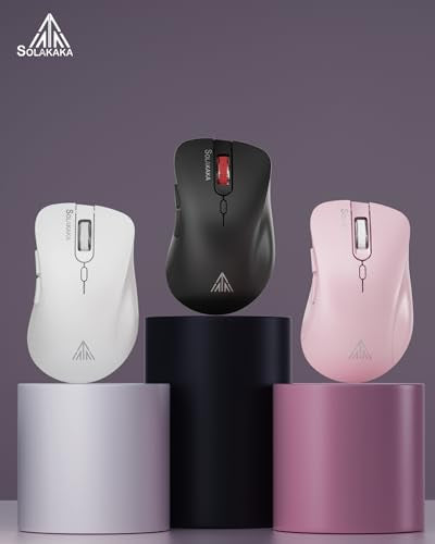 SOLAKAKA SM66 White Silent Wireless Mouse, Dual Mode(BT/2.4G) Computer Mouse for Laptop/PC/Mac - color: white
