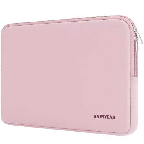 RAINYEAR 14 inch Laptop Sleeve Case Soft Padded Carrying Bag, Light Pink | Protective Soft Lining Padded Computer Zipper Carrying Cover Bag Compatible with 14 Inch Laptop Computer PC Notebook - color: Light Pink, size: 14 Inch