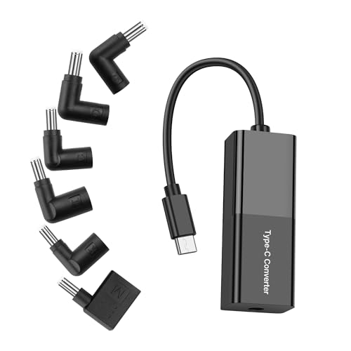 SinLoon PD 65W DC to USB C Cable DC 5521 Female to Type C Male Power Charging Cable with DC 5525 7450 7909 4530 4017 Square Converters Support 5V 9V 12V 15V 20V for Phone Tablet Laptop