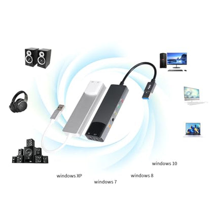 USB External Sound Card with SPDIF Digital Sound for 5.1 & 7.1 Surround Sound Systems, Aluminum Body - color: Gray