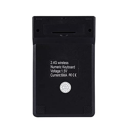 Wireless Numeric Keypad 2.4G | Compact & Portable, Auto Sleep Mode, 18 Keys for Laptop & PC, USB Receiver Included (Black)