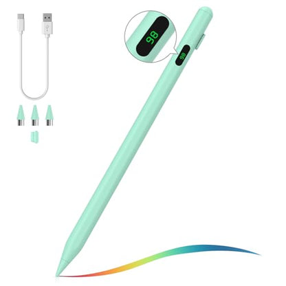 Moko Universal Capacitive Stylus Pencil for Touch Screen, Green | Fast Charging, Power Display, Compatible with Apple iPad/iPhone/Samsung/Lenovo, iOS Android Tablets & All Smartphones - color: Green