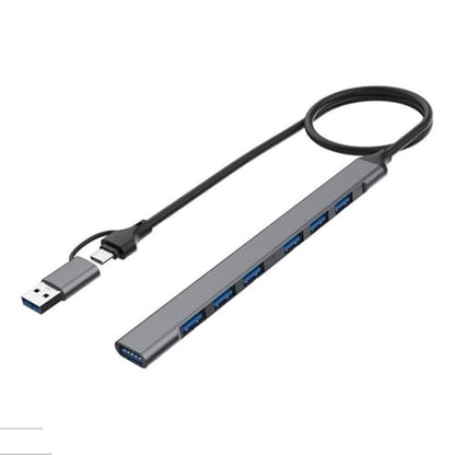 Aluminum 4/7 Port USB C Adapter Docking Station USB2.0+USB3.0 Laptop Dock