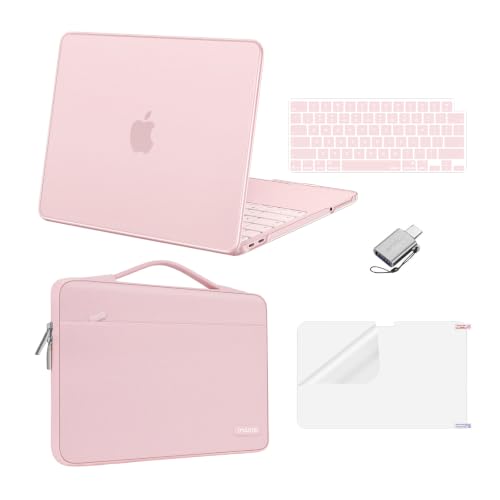 MOSISO Compatible with MacBook Neo Case 13 inch 2026 A3404 A18 Pro Chip | Crack & Scratch Resistant Hard Shell Case&360 Protective Sleeve Bag&Keyboard Cover&Screen Protector&Type C, Blush - color: Blush