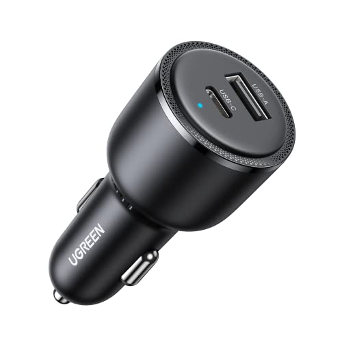 UGREEN 63W USB C Car Charger Adapter, PPS 45W Super Fast Charging 2.0 Type C Car Charger Cargador para Carro, Dual USB C for iPhone 17/16/15/14/13/12, Galaxy S24/S23/S22/Series, iPad, MacBook