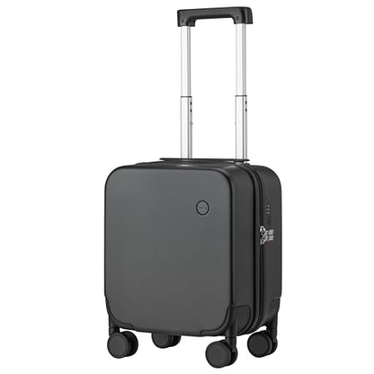 mixi Upgrade Carry on Luggage 14 Inch Underseat Personal Item Suitcases with Spinner Wheels, Hardside Rolling Suitcase PC with TSA Lock Lightweight Travel Case, Fine Grid Black - color: Fine Grid Black, size: 14in Underseat