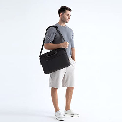 DOMISO 17.3 inch Laptop Bag Business Briefcase Water-resistant Notebook Messenger Shoulder Bag for 17.3" Macbook Pro 17/MSI GS73VR Stealth Pro/Lenovo IdeaPad/ASUS ROG/HP Envy,Black - color: Black New, size: 17-17.3 inch