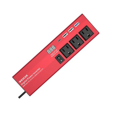 HearGrow 600W Modified Sine Wave Car Power Inverter 12 Volt Power Inverter to 110V Car Charger Converter 4 USB Ports + 3 AC Outlet for Car Appliances, Outdoor Camping, Emergency Backup