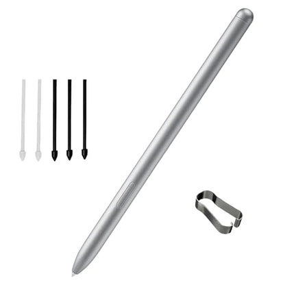 Galaxy Book 5 Pro 360 Pen for Samsung Book Pro 5/4 360 S Pen Compatible for Samsung Galaxy Book 5/4 360 Stylus Pen with Pen Nibs Replacement (Silver) - color: Silver